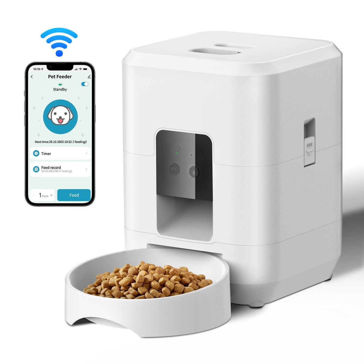 Comedero automático para mascotas con cámara WIFI-Control desde el móvil