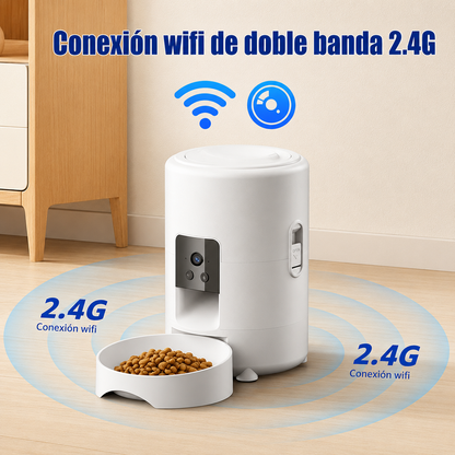 Comedero automático para mascotas con cámara WIFI-Control desde el móvil