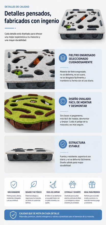 Laberinto interactivo para gatos - juguete rompecabezas estimulante.