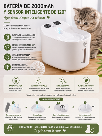 Fuente de agua automática con filtro para mascotas