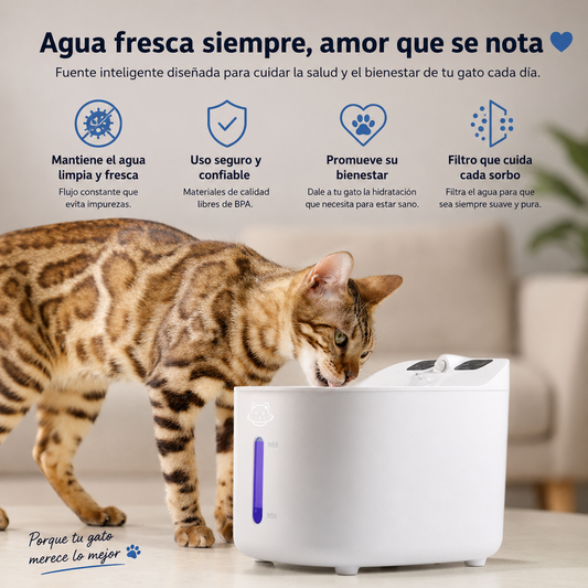 Fuente de agua automática con filtro para mascotas