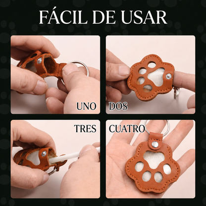 Llavero Guarda-Pelo de Mascota - Recuerdo con Colgante de Huella