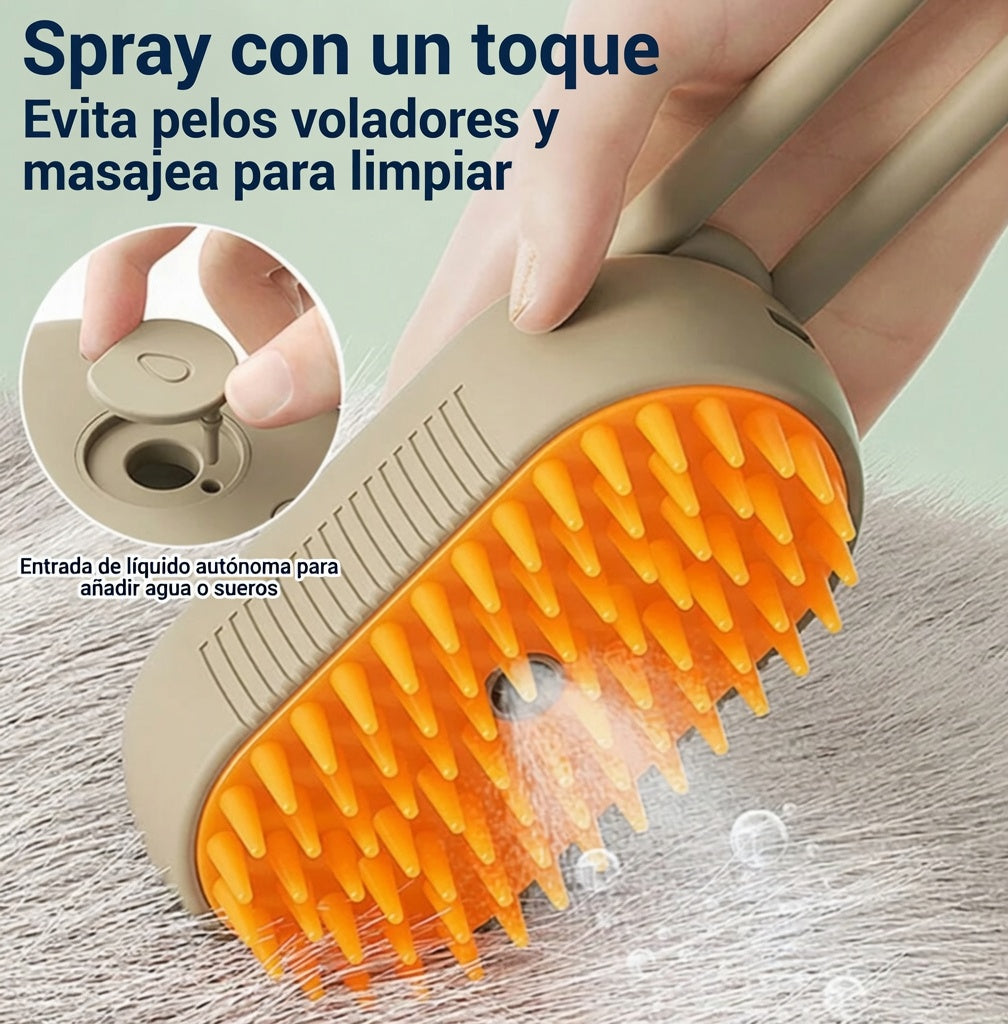 Cepillo de Vapor Electrico 3 en 1 para Mascotas