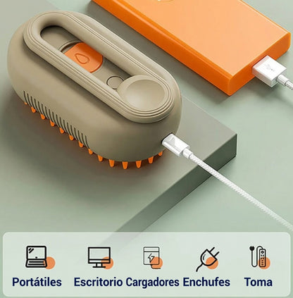 Cepillo de Vapor Electrico 3 en 1 para Mascotas