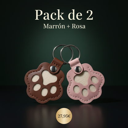 Llavero guarda-pelo Pack de 2 - Marron y Rosa juntos