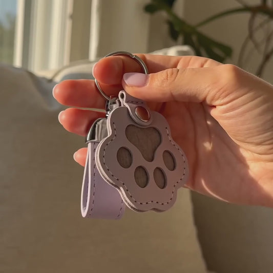 Llavero Guarda-Pelo de Mascota - Recuerdo con Colgante de Huella